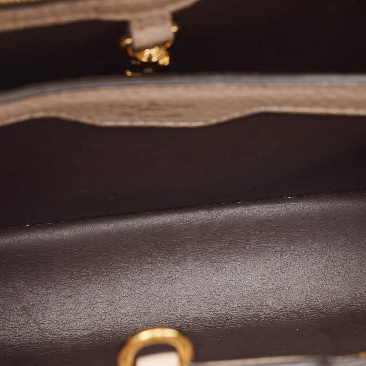 Pre Owned Louis Vuitton Galet Taurillon Leather and Python Capucines BB Bag