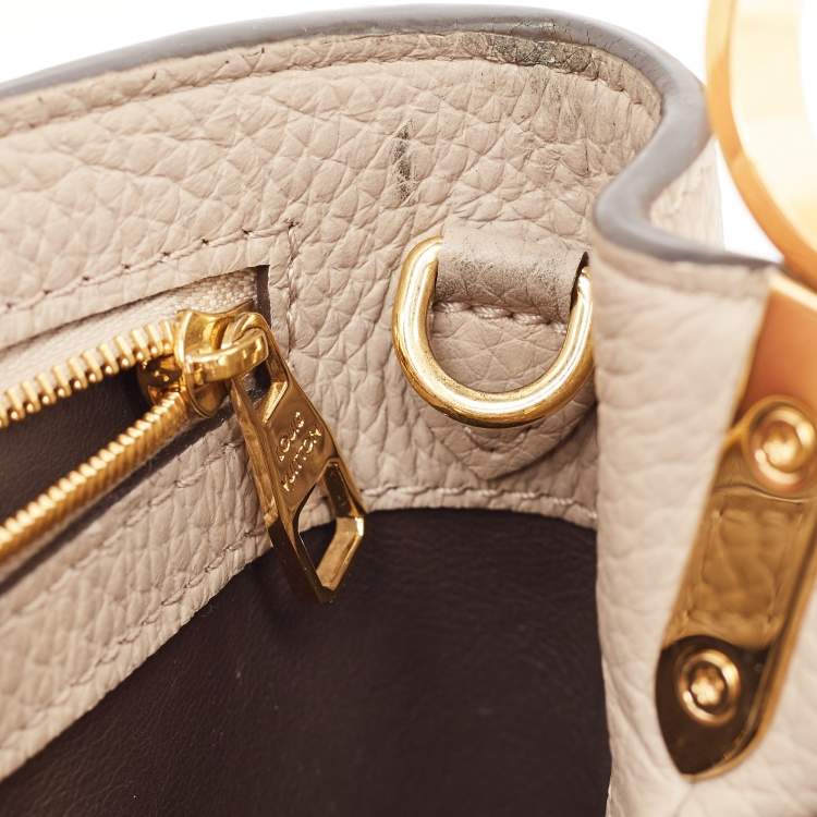 Pre Owned Louis Vuitton Galet Taurillon Leather and Python Capucines BB Bag