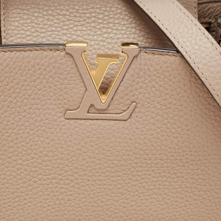 Pre Owned Louis Vuitton Galet Taurillon Leather and Python Capucines BB Bag