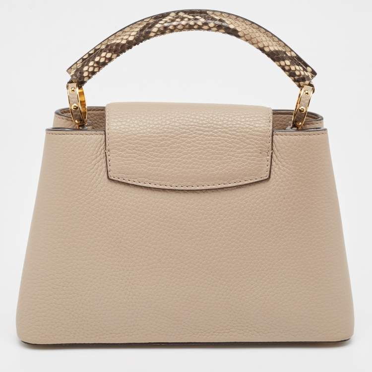 Pre Owned Louis Vuitton Galet Taurillon Leather and Python Capucines BB Bag