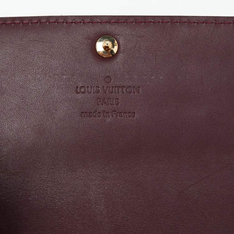 Pre Owned Louis Vuitton Rouge Fauviste Monogram Vernis Sarah Wallet