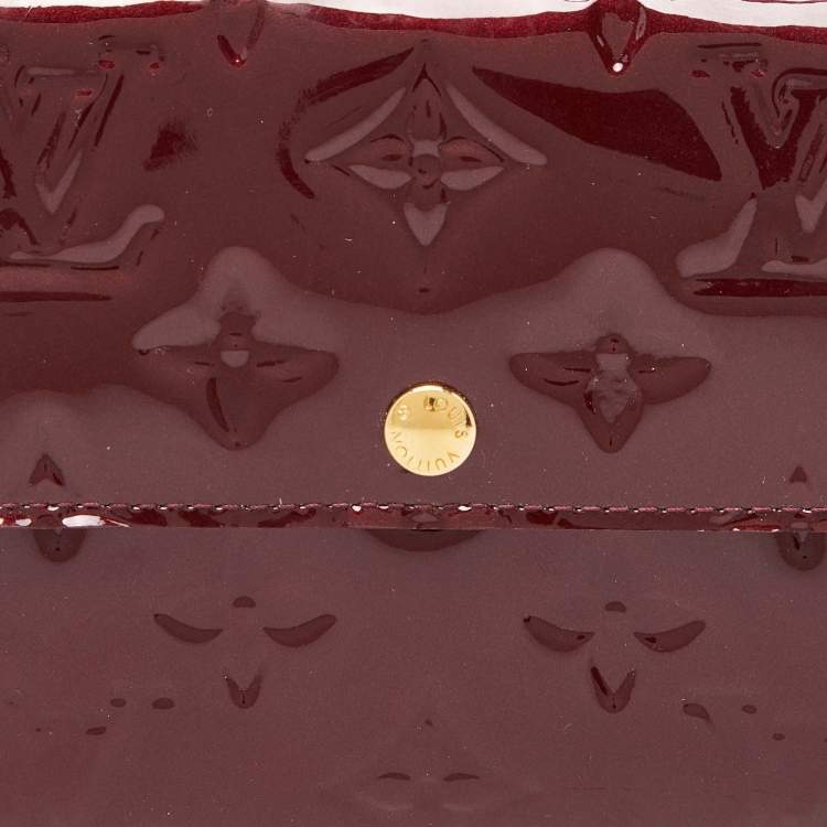 Pre Owned Louis Vuitton Rouge Fauviste Monogram Vernis Sarah Wallet