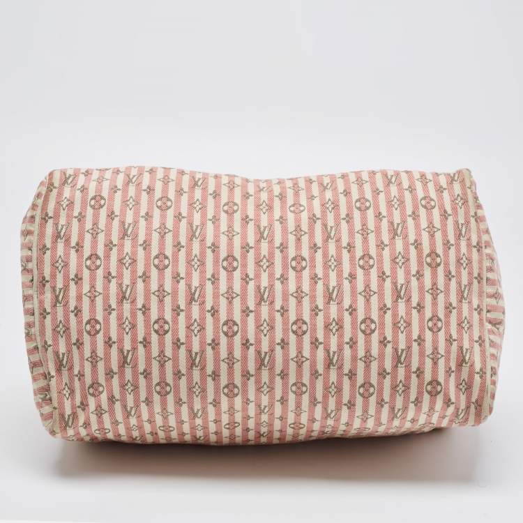 Pre Owned Louis Vuitton Rouge Croisette Mini Lin Canvas Speedy 30 Bag