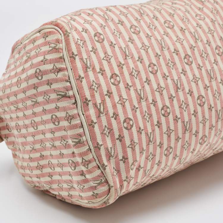 Pre Owned Louis Vuitton Rouge Croisette Mini Lin Canvas Speedy 30 Bag
