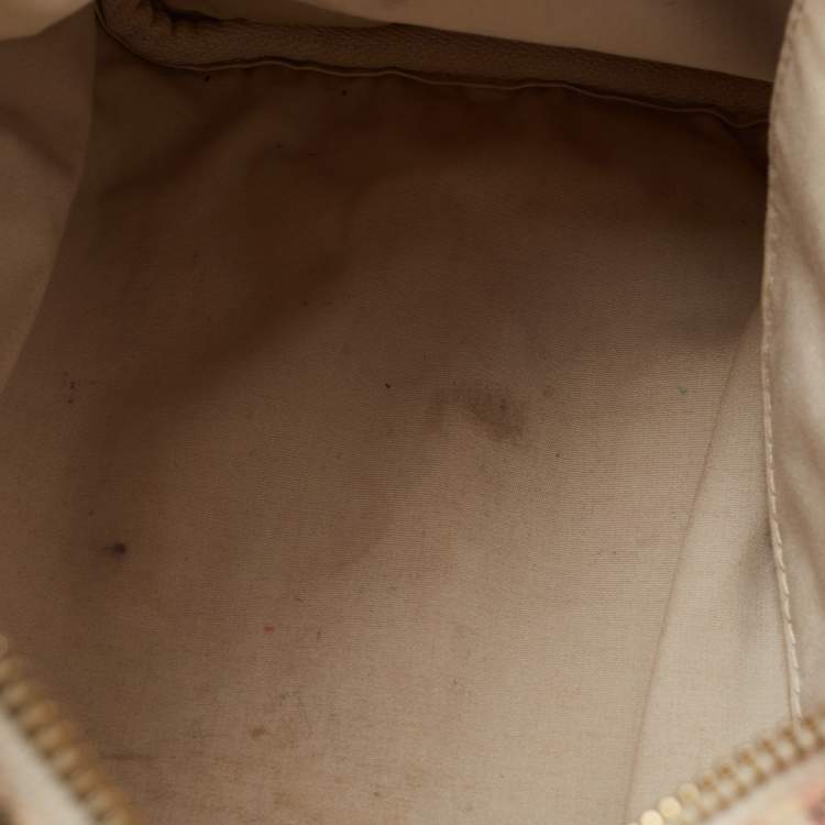 Pre Owned Louis Vuitton Rouge Croisette Mini Lin Canvas Speedy 30 Bag