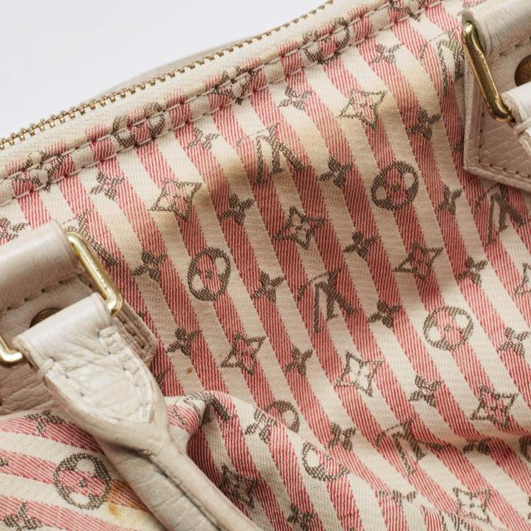 Pre Owned Louis Vuitton Rouge Croisette Mini Lin Canvas Speedy 30 Bag
