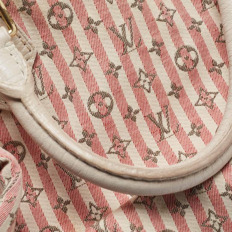 Pre Owned Louis Vuitton Rouge Croisette Mini Lin Canvas Speedy 30 Bag