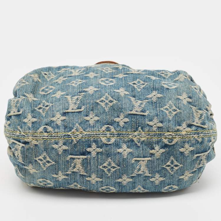 Pre Owned Louis Vuitton Blue Monogram Denim Pleaty Bag