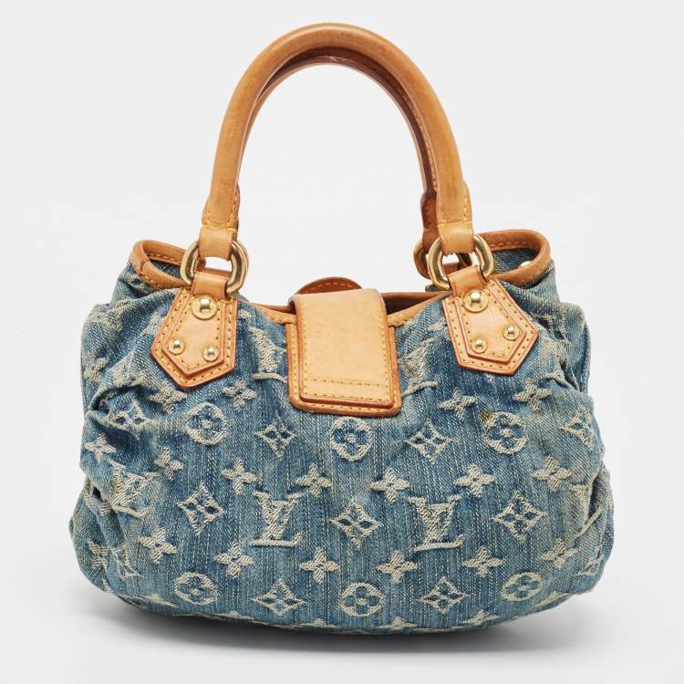 Pre Owned Louis Vuitton Blue Monogram Denim Pleaty Bag