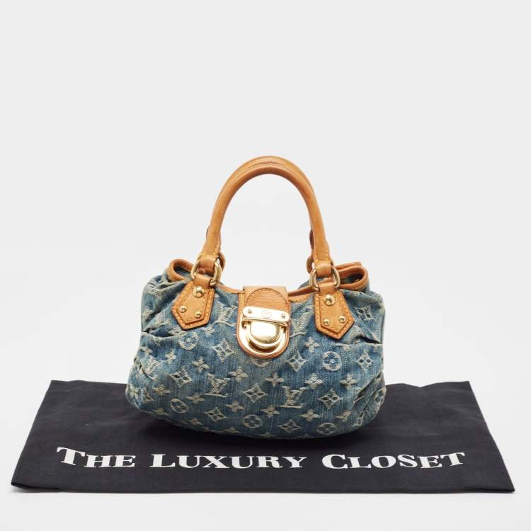 Pre Owned Louis Vuitton Blue Monogram Denim Pleaty Bag