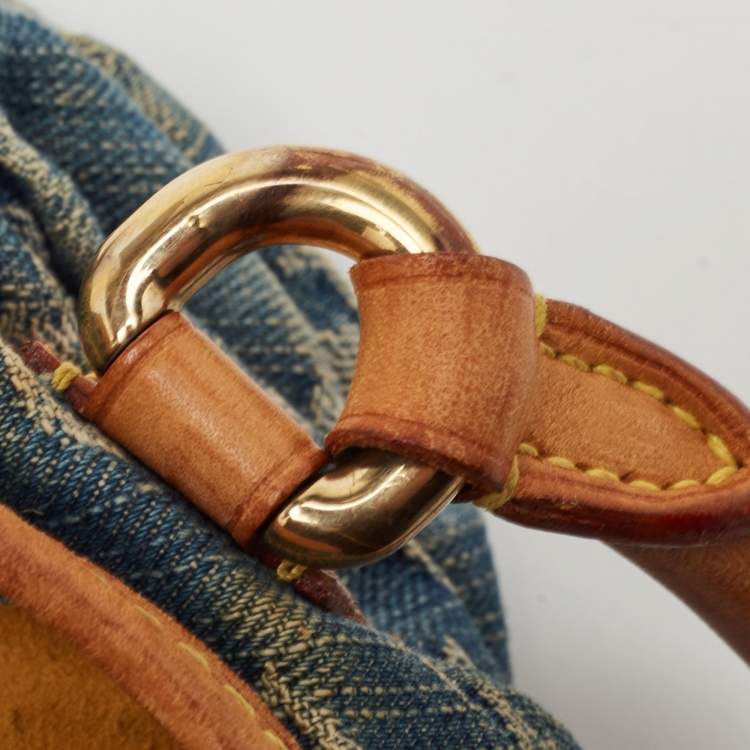 Pre Owned Louis Vuitton Blue Monogram Denim Pleaty Bag