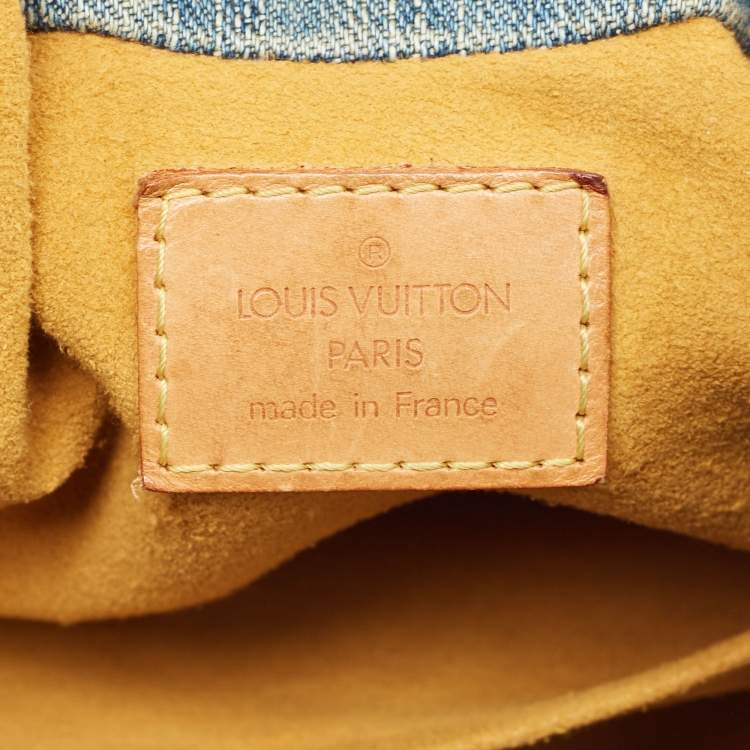 Pre Owned Louis Vuitton Blue Monogram Denim Pleaty Bag