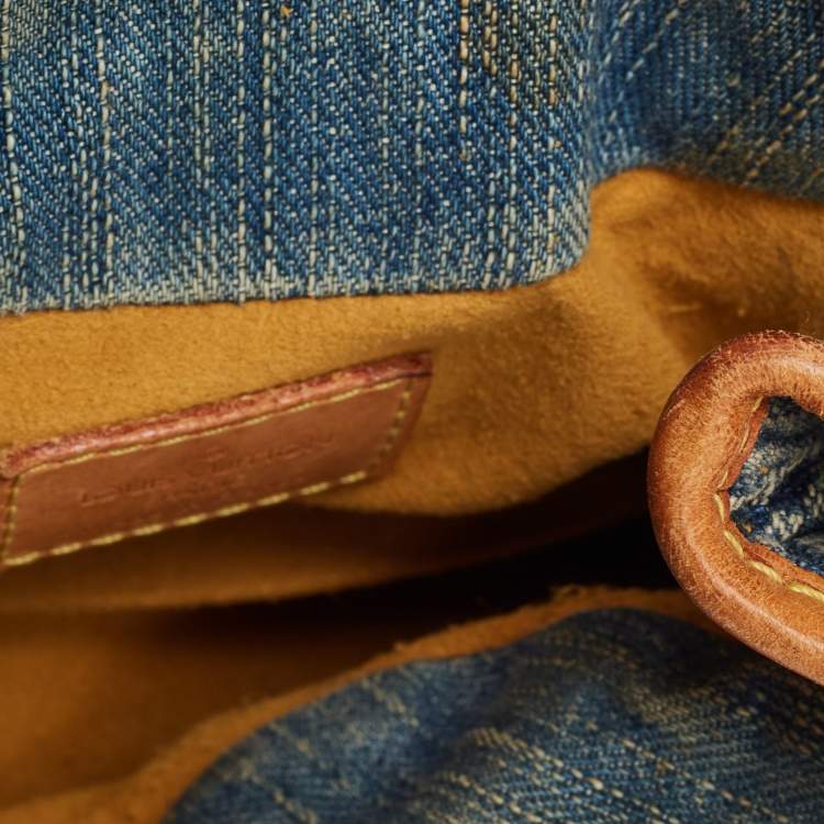 Pre Owned Louis Vuitton Blue Monogram Denim Pleaty Bag