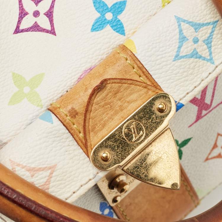Pre Owned Louis Vuitton White Monogram Multicolore Canvas Speedy 30 Bag