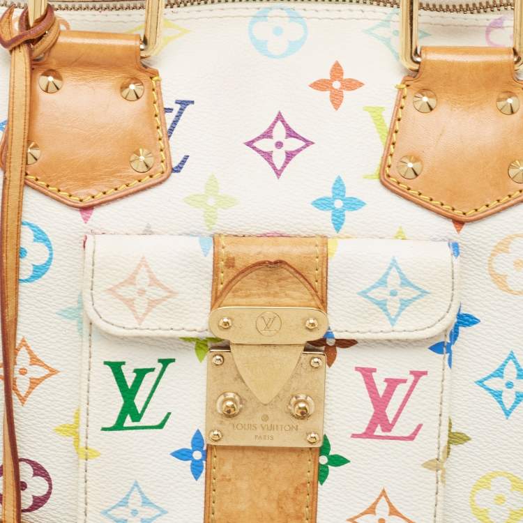 Pre Owned Louis Vuitton White Monogram Multicolore Canvas Speedy 30 Bag