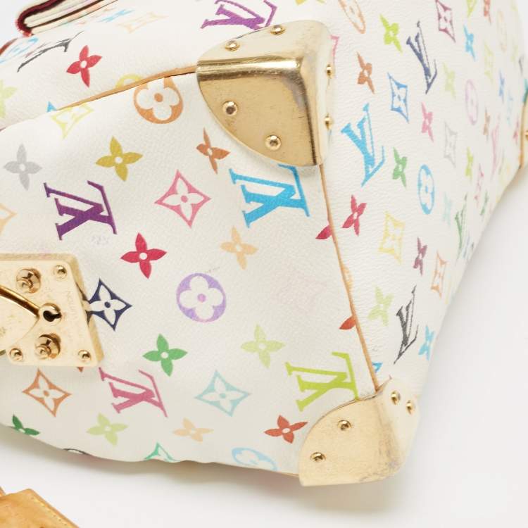 Pre Owned Louis Vuitton White Monogram Multicolore Canvas Speedy 30 Bag