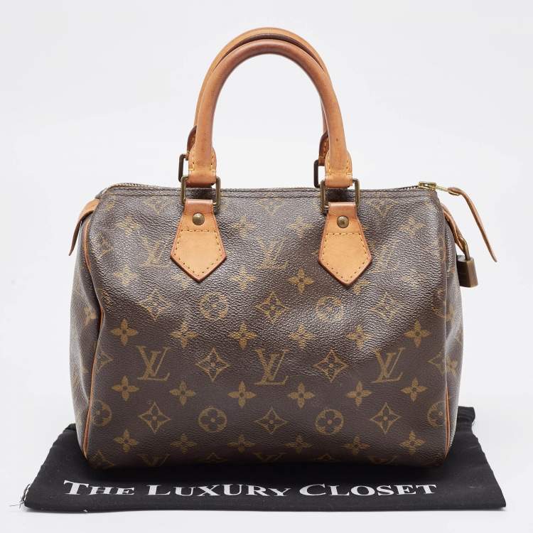 Pre Owned Louis Vuitton Brown Monogram Canvas Speedy 25 Handbag