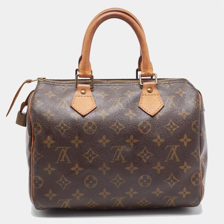 Pre Owned Louis Vuitton Brown Monogram Canvas Speedy 25 Handbag