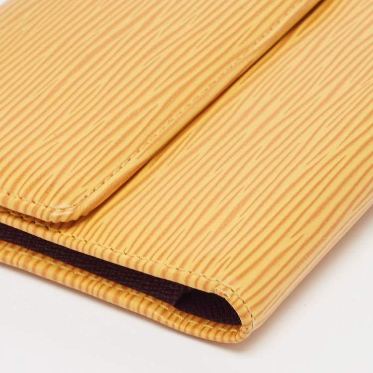 Pre Owned Louis Vuitton Tassel Yellow Epi Leather Porte Tresor International Wallet