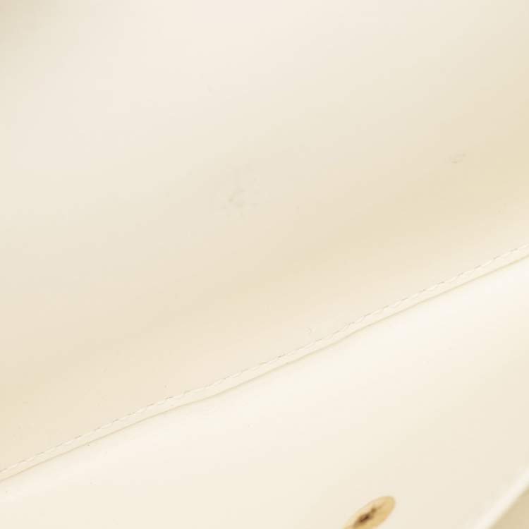 Pre Owned Louis Vuitton White Leather Porte Tresor International Trifold Wallet
