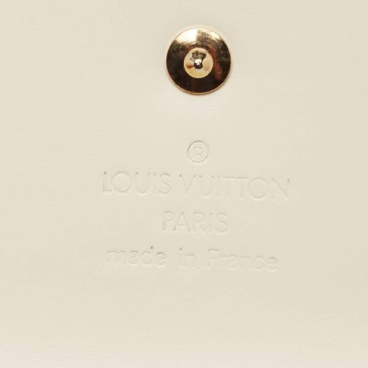 Pre Owned Louis Vuitton White Leather Porte Tresor International Trifold Wallet