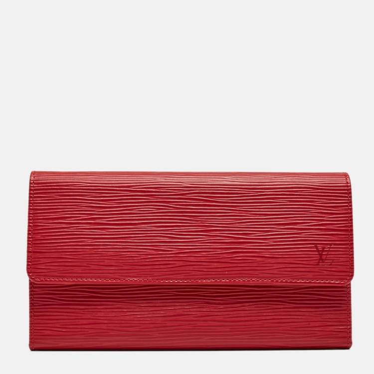 Pre Owned Louis Vuitton Red Epi Leather Porte Tresor International Wallet
