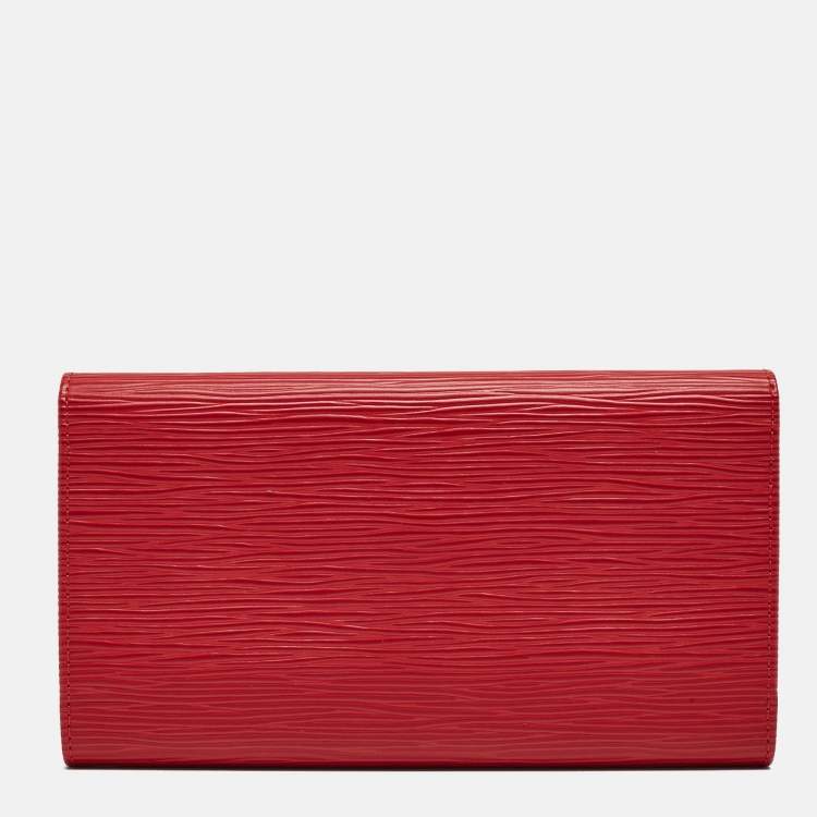 Pre Owned Louis Vuitton Red Epi Leather Porte Tresor International Wallet