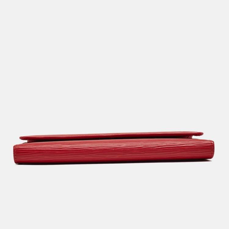 Pre Owned Louis Vuitton Red Epi Leather Porte Tresor International Wallet