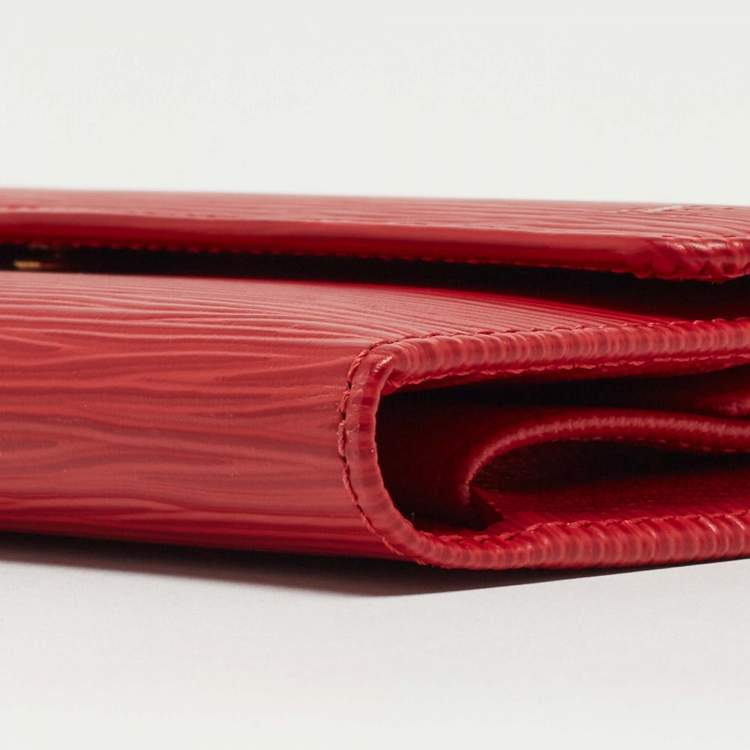 Pre Owned Louis Vuitton Red Epi Leather Porte Tresor International Wallet