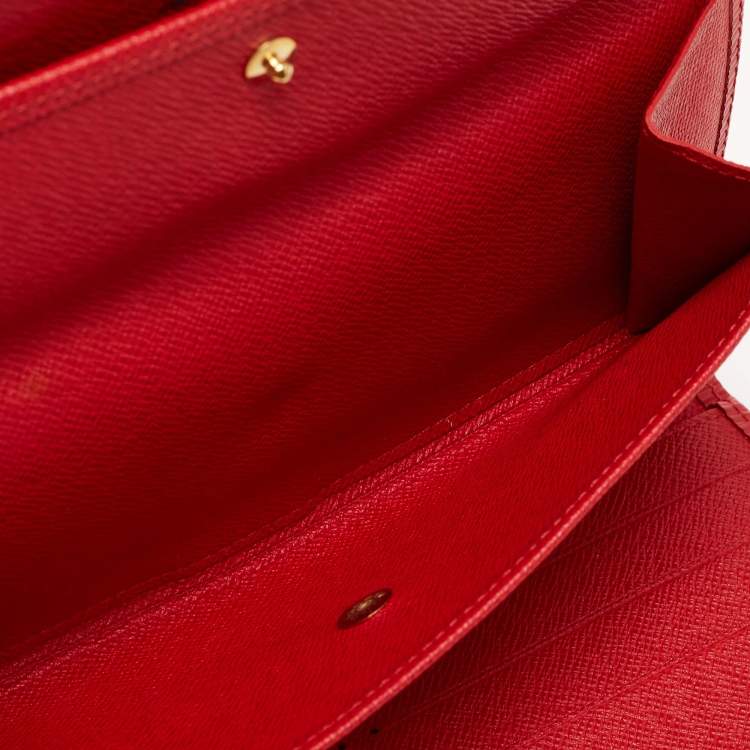 Pre Owned Louis Vuitton Red Epi Leather Porte Tresor International Wallet