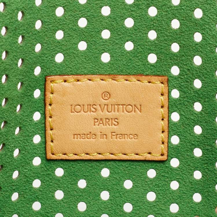 Pre Owned Louis Vuitton Green Monogram Perforated Canvas Limited Edition Speedy 30 Bag