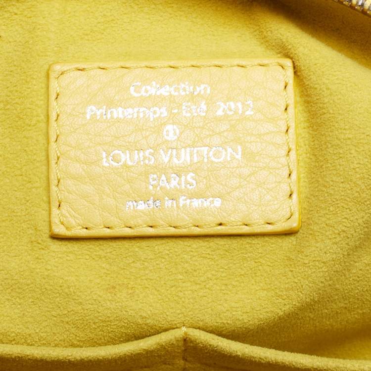 Pre Owned Louis Vuitton Jaune Monogram Denim Limited Edition Speedy Round Bag