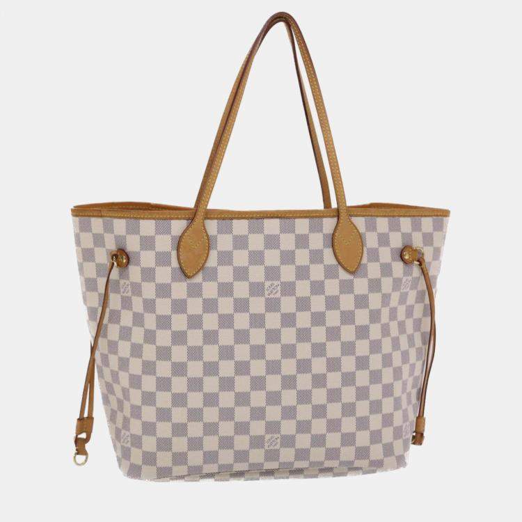 Louis vuitton outlet white checkered bag