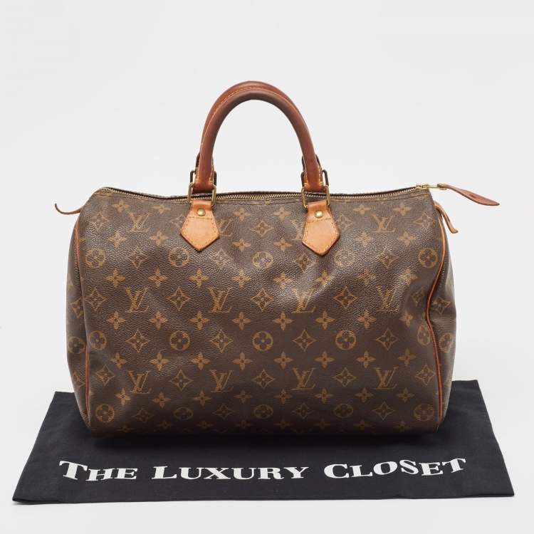 Pre Owned Louis Vuitton Monogram Canvas Speedy 35 Bag