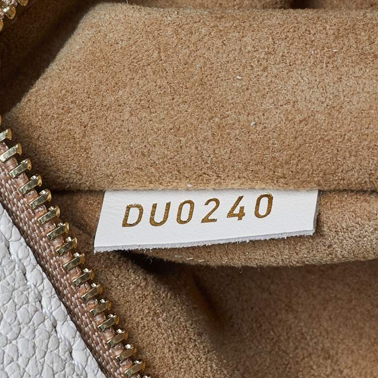 Pre Owned Louis Vuitton Creme Monogram Empreinte Leather Onthego GM Bag