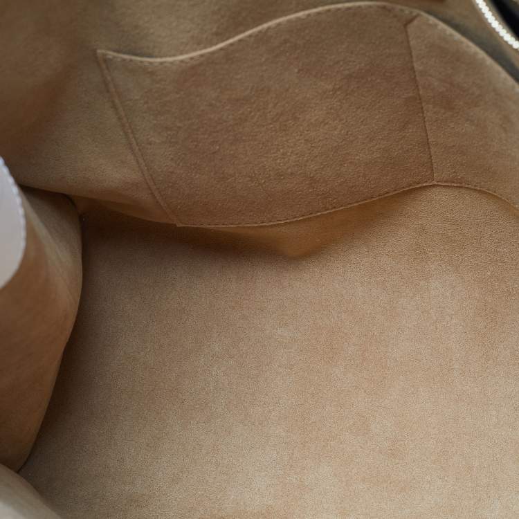 Pre Owned Louis Vuitton Creme Monogram Empreinte Leather Onthego GM Bag