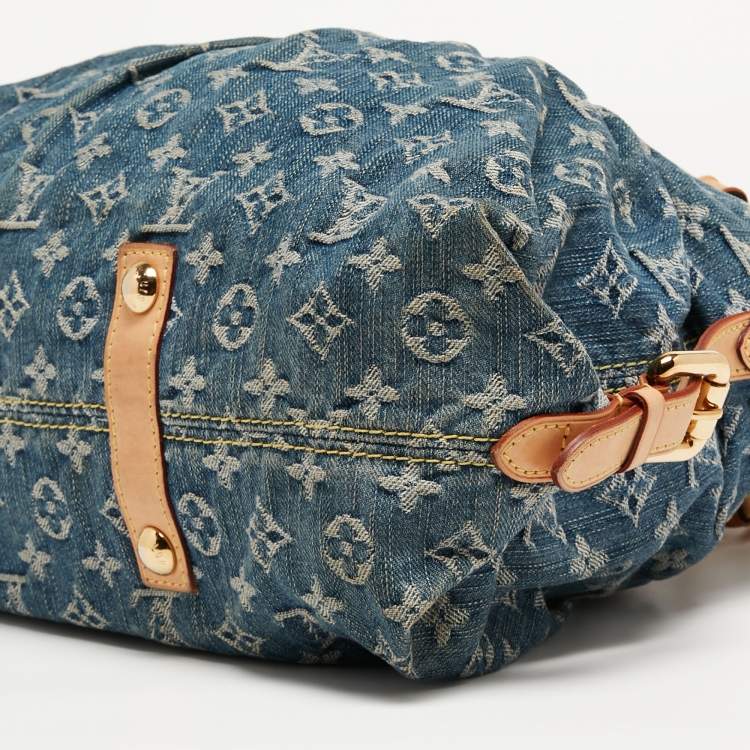 Pre Owned Louis Vuitton Blue Monogram Denim Neo Cabby MM Bag