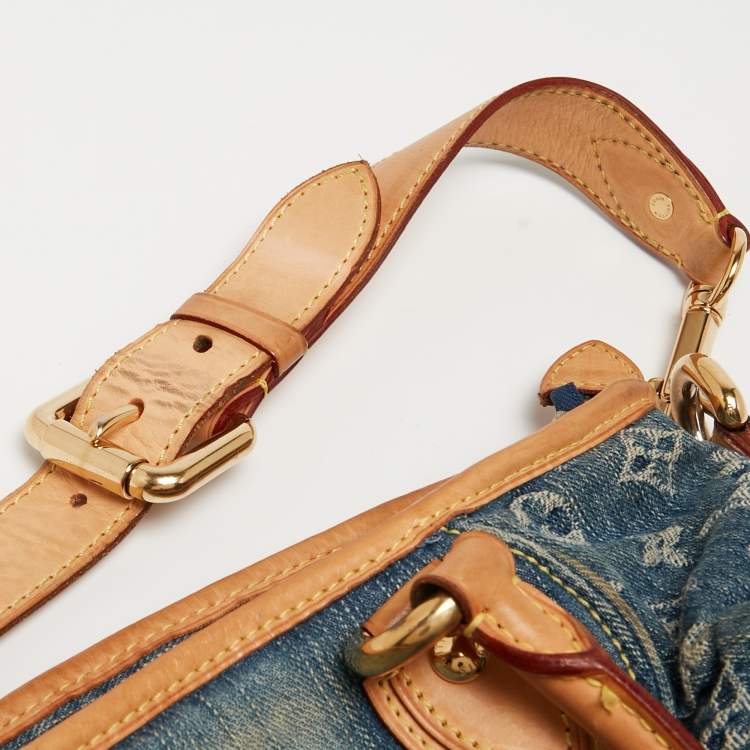 Pre Owned Louis Vuitton Blue Monogram Denim Neo Cabby MM Bag