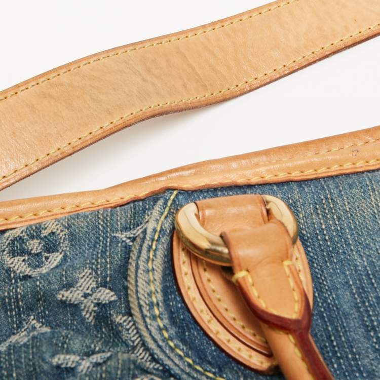 Pre Owned Louis Vuitton Blue Monogram Denim Neo Cabby MM Bag