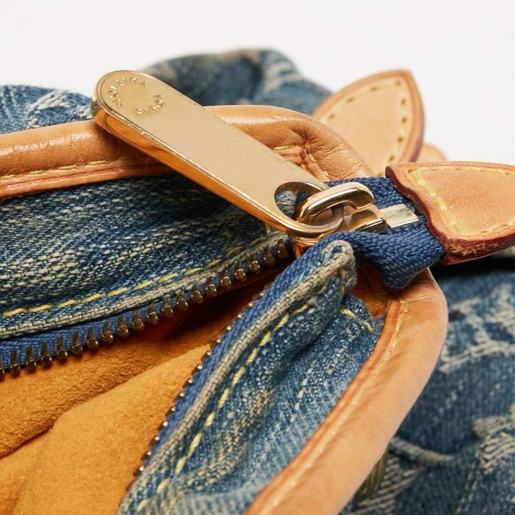 Pre Owned Louis Vuitton Blue Monogram Denim Neo Cabby MM Bag