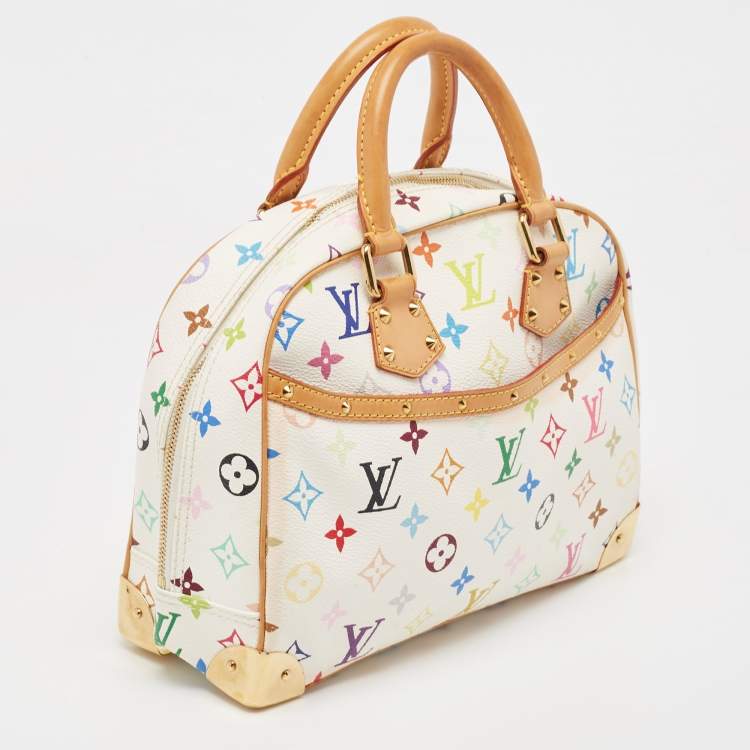 Pre Owned Louis Vuitton White/Multicolor Monogram Canvas Trouville Bag