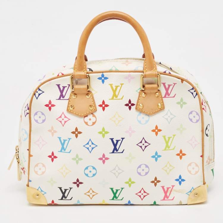 Pre Owned Louis Vuitton White/Multicolor Monogram Canvas Trouville Bag