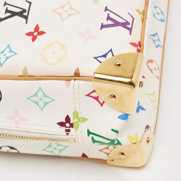 Pre Owned Louis Vuitton White/Multicolor Monogram Canvas Trouville Bag