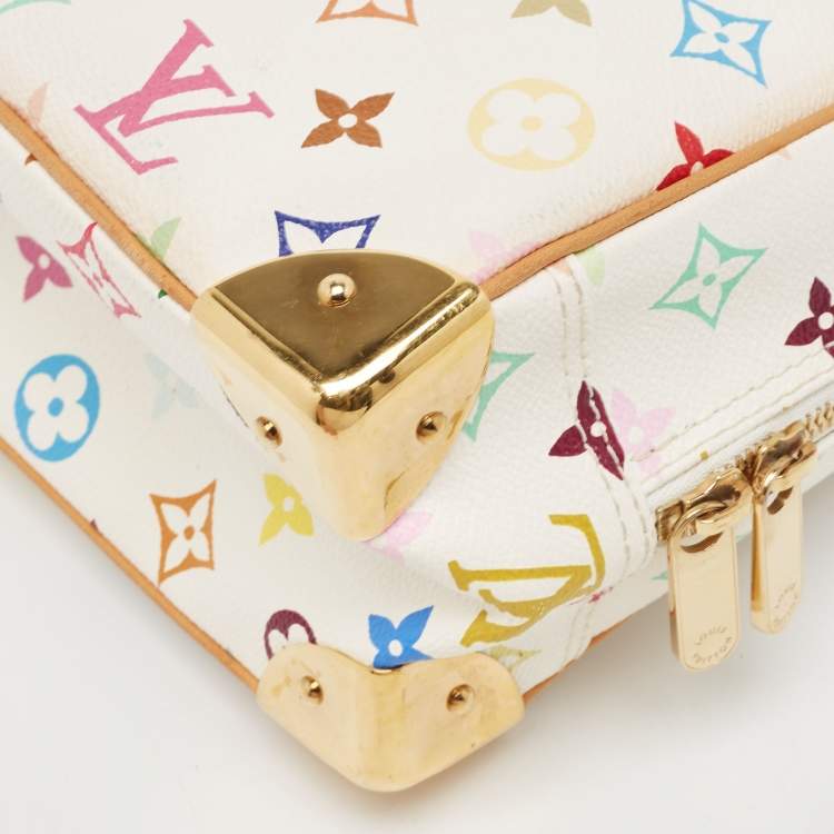 Pre Owned Louis Vuitton White/Multicolor Monogram Canvas Trouville Bag