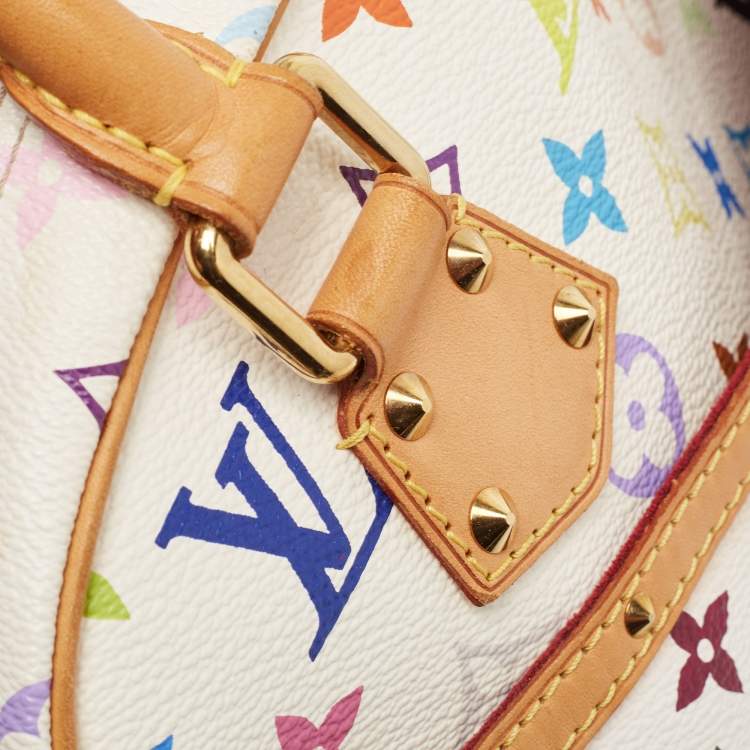 Pre Owned Louis Vuitton White/Multicolor Monogram Canvas Trouville Bag