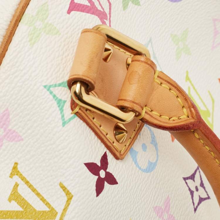 Pre Owned Louis Vuitton White/Multicolor Monogram Canvas Trouville Bag