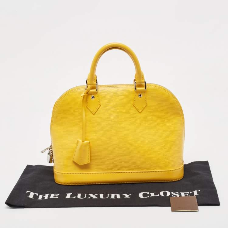 Pre Owned Louis Vuitton Tassil Yellow Epi Leather Alma PM