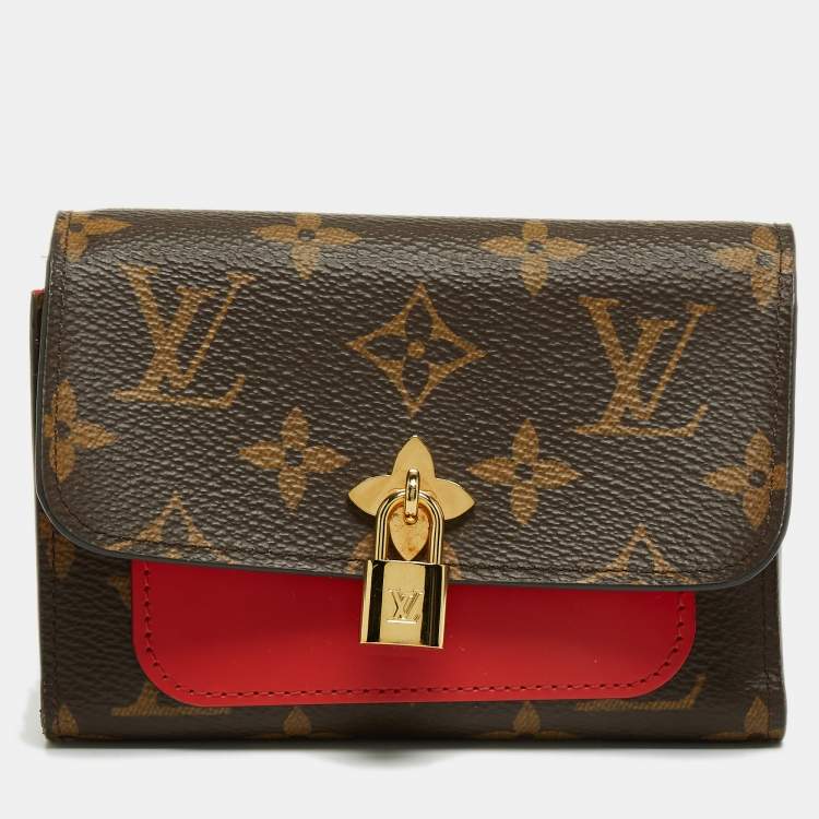 Pre Owned Louis Vuitton Coquelicot Monogram Canvas Flowers Compact Wallet