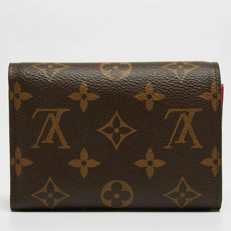Pre Owned Louis Vuitton Coquelicot Monogram Canvas Flowers Compact Wallet