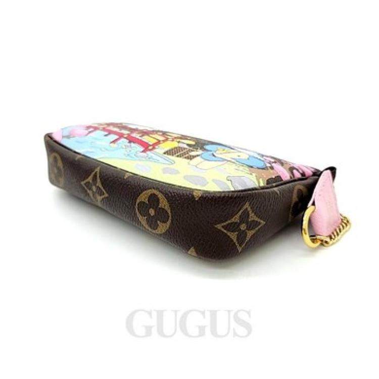 Pre Owned Louis Vuitton Pink/Brown Monogram Canvas Vivienne Wisteria Mini Pochette Accessoires